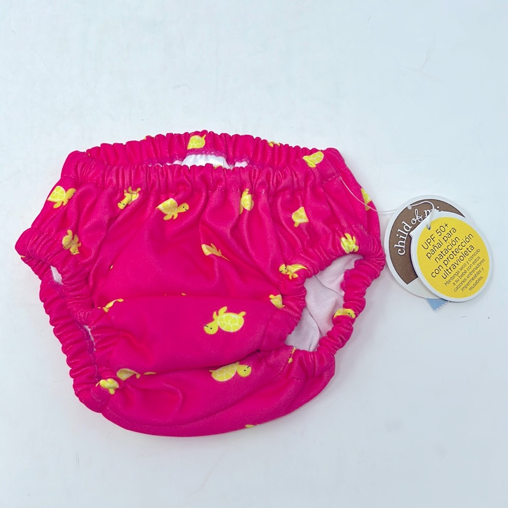 Child of Mine Carter’s Pink & Yellow Turtle Swim Diaper Size 3-6 Months